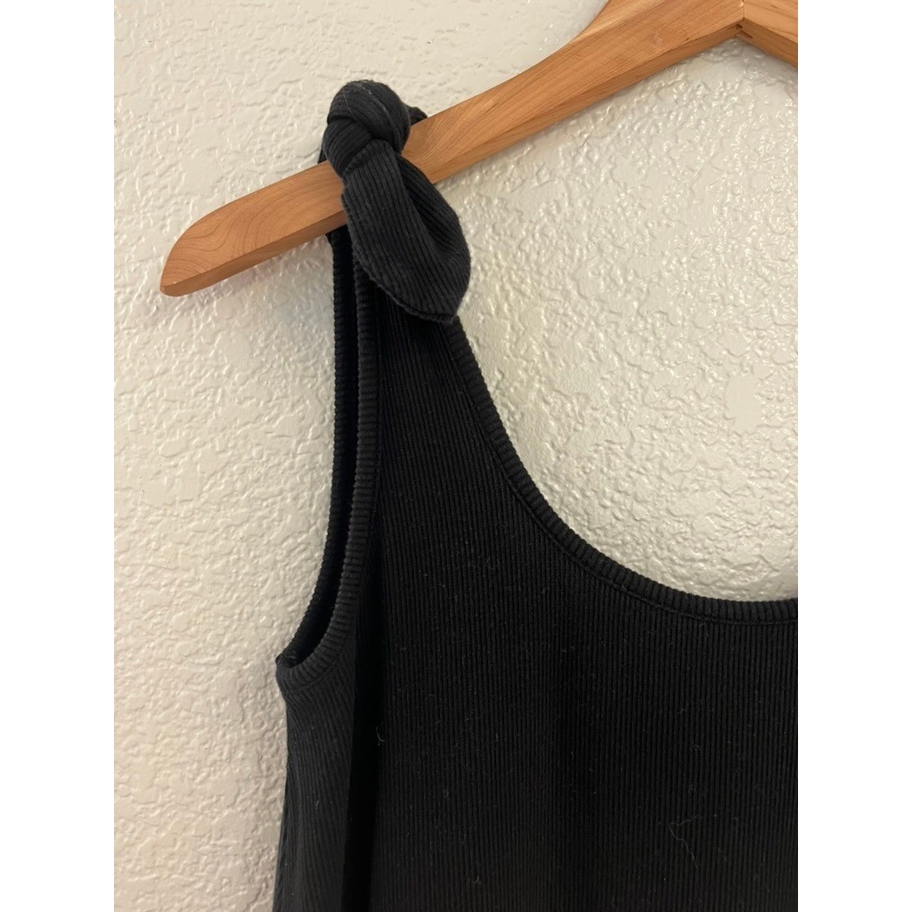 Marine Layer Black Ribbed Tie Shoulder Mini Dress Summer 2022 XS 14265