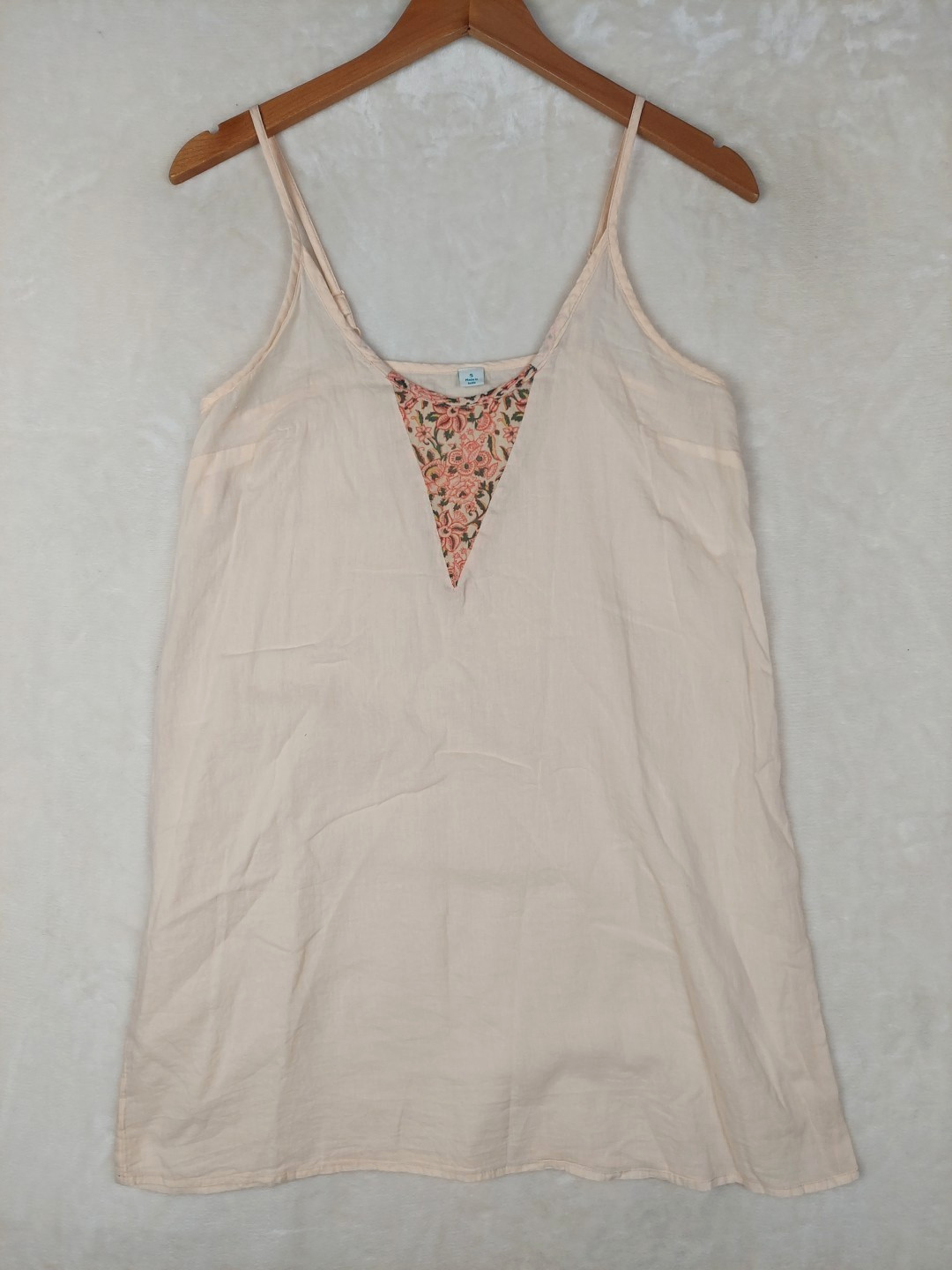 Mini Slip Dress Womens Small 100% Cotton Semi Sheer Minimalist Modern Fairy