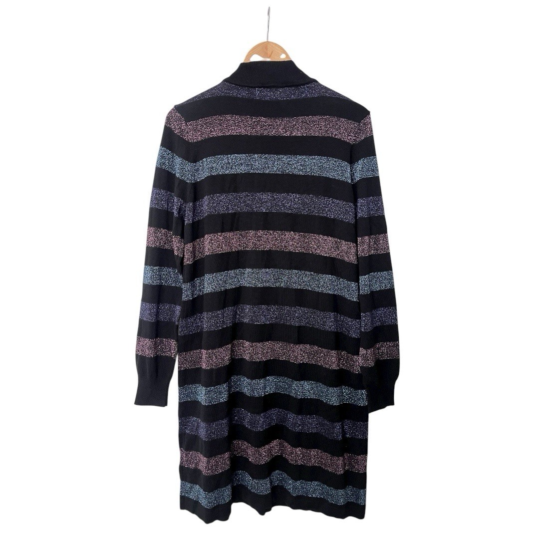 Sugarhill Brighton Sabrina Glittered Jewel Tone Stripe Knit Dress 16