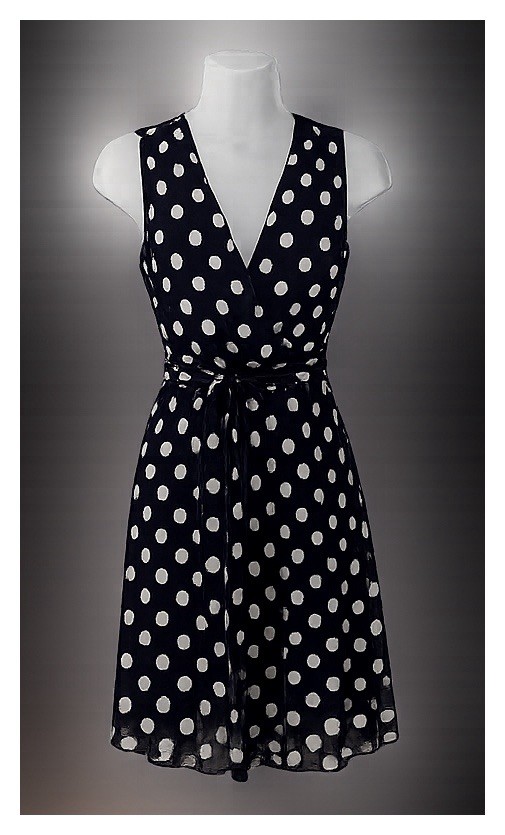 Kate and Lily Navy White Polka dot dress size 10 Fit And Flare.
