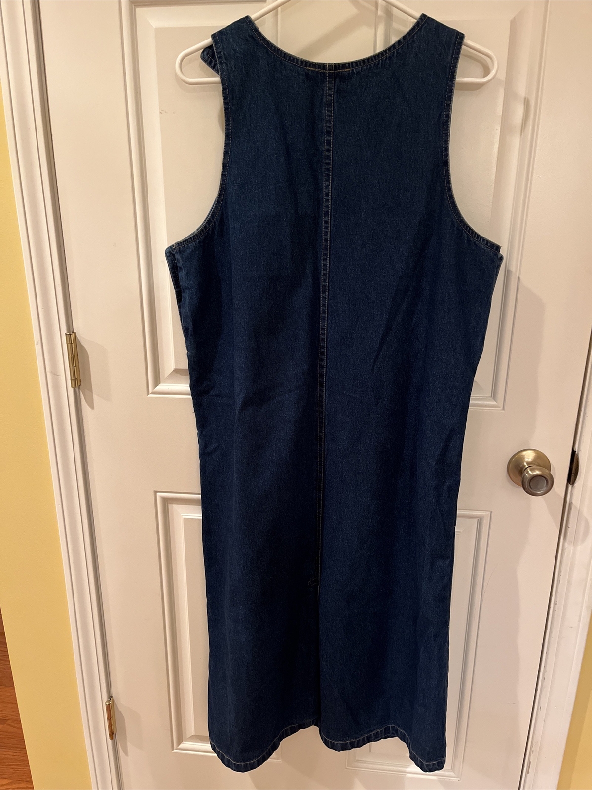 Cherry Krave Denim Mid Calf Jumper Side Button Closure Size Large Fall Leaves