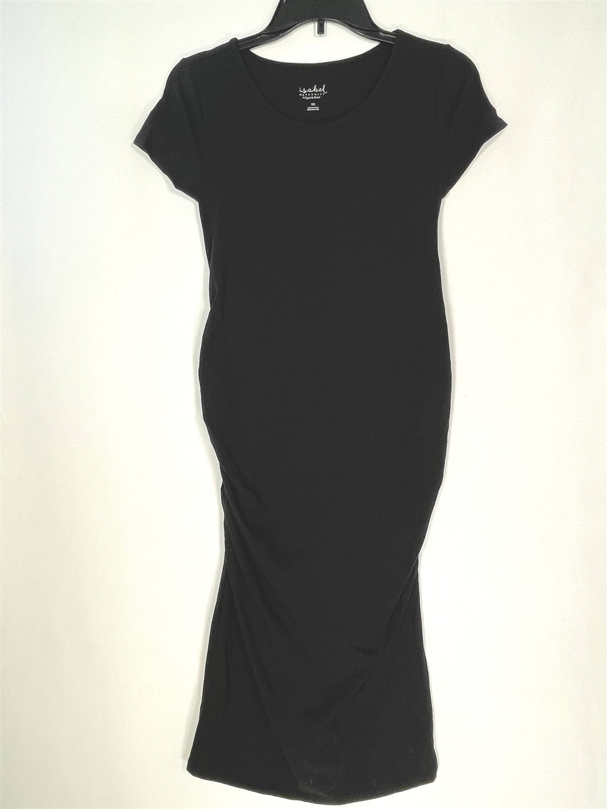 Isabel Maternity T-Shirt Dress Womens X-Small Short Sleeve Soft Stretch Black