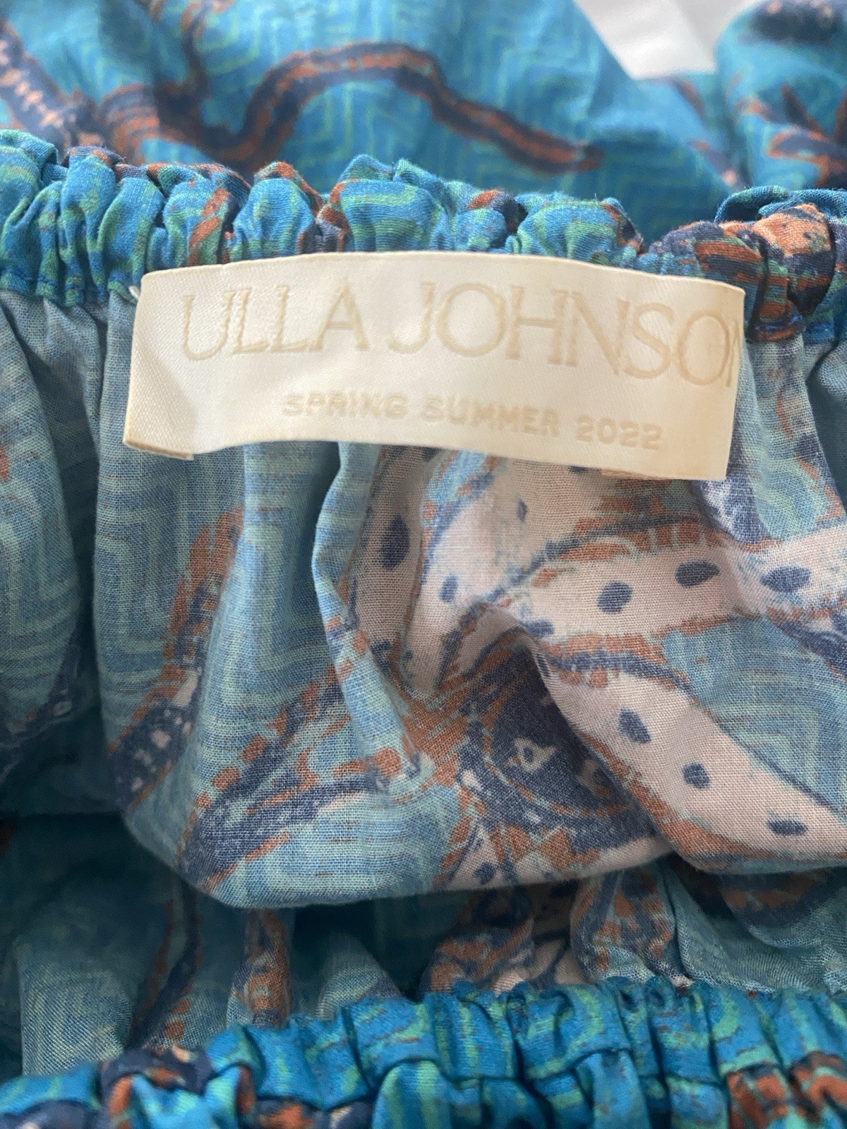 Ulla Johnson “Giselle” Teal Blue Floral Puff Sleeve Mini Dress – Sz 2