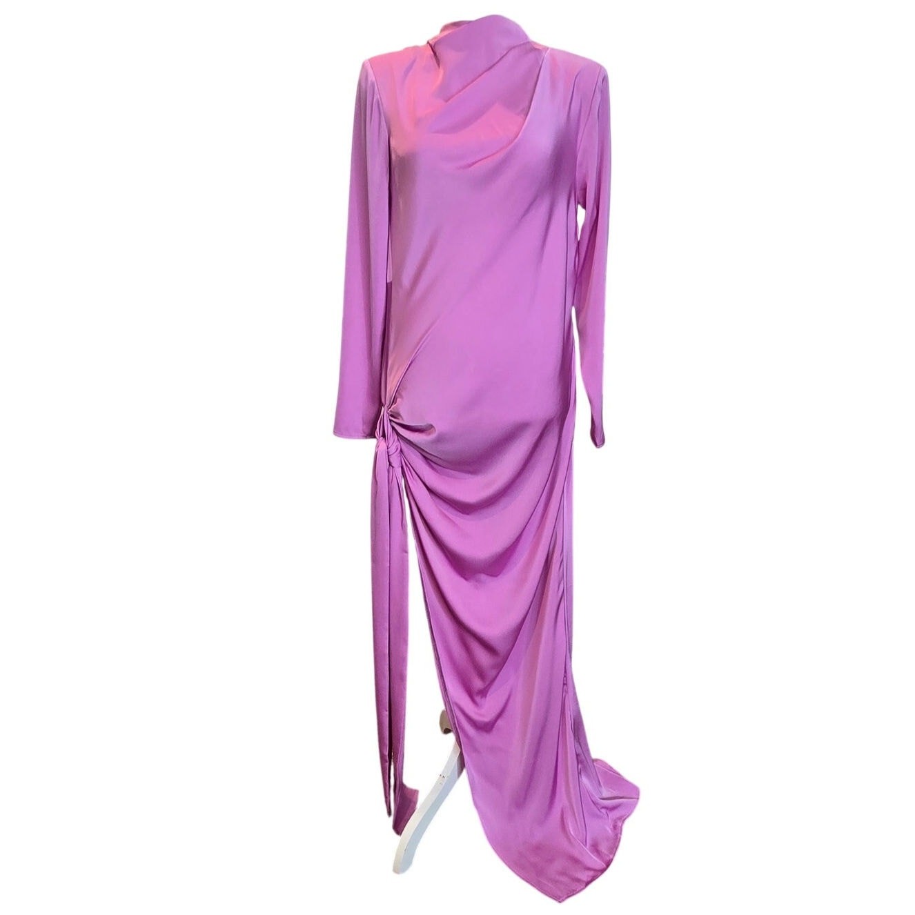 NWT Pink Elegant ASOS Design Open back Mock Neck Slit Maxi Dress Size US 6