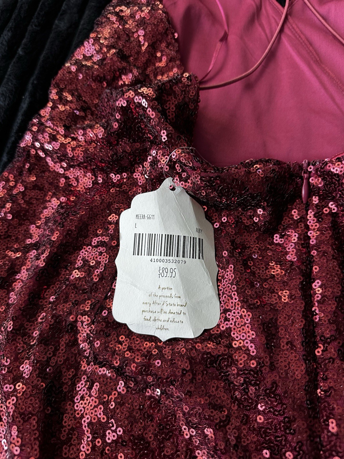 NWT Altar’d State Red Sequin Mini Dress Size Large V Neck