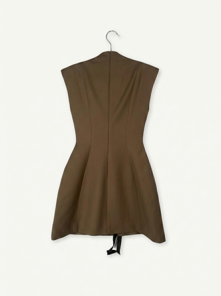 Odd Muse Womens Sleeveless Button Detail Mini Dress Black