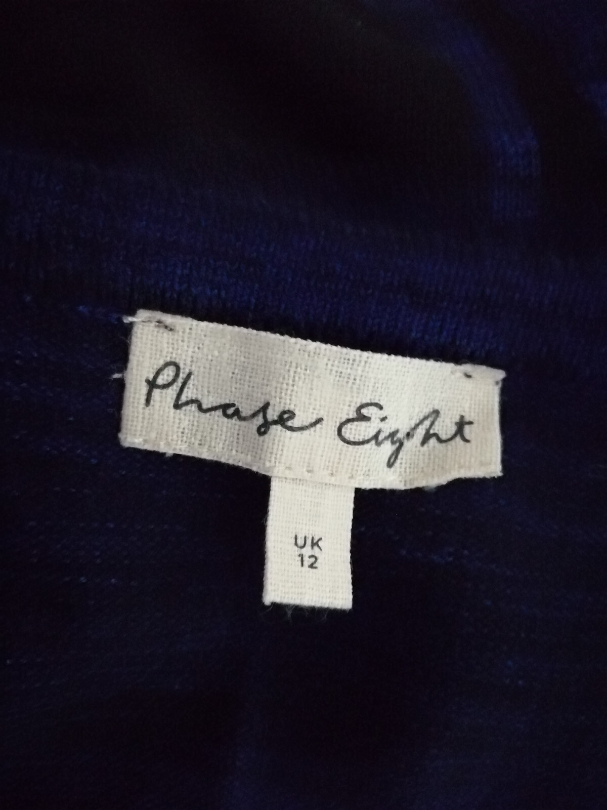Phase Eight Black & Cobalt Blue Sammy Spot Knitted Dress Size 12