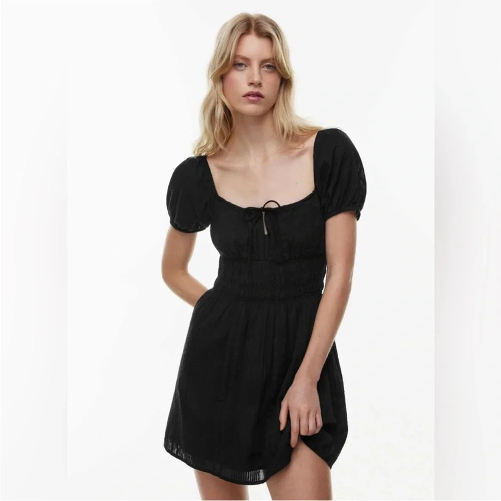 Aritzia Little Moon Style Dress Puff Sleeve Cinch Waist XS