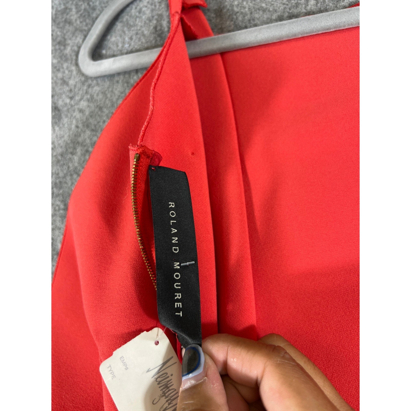 Roland Mouret Red Sleeveless Cut-Out Back Midi Dress Minimalist France Size 6