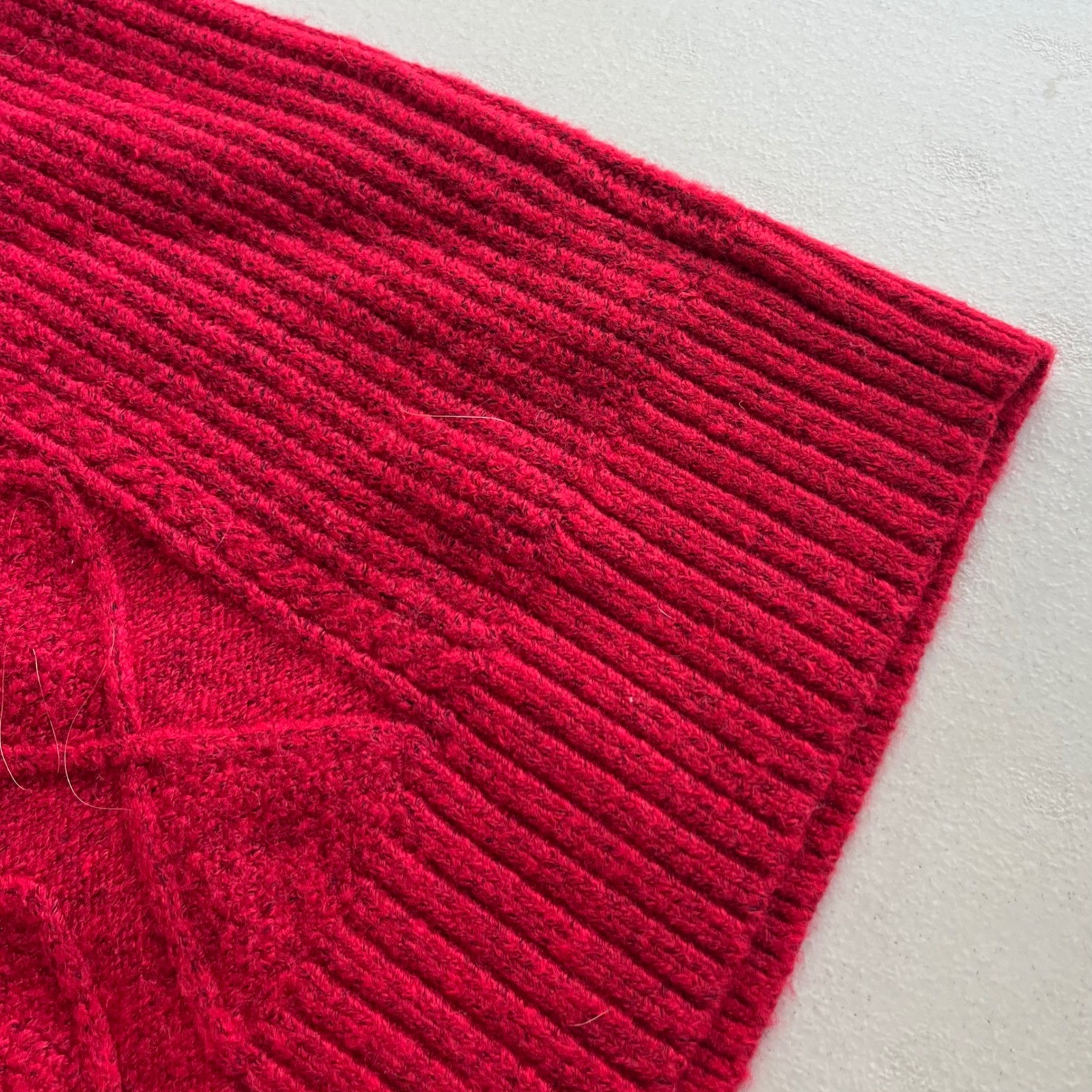 LOFT Women’s Sm. Red Cable Knit Mock Neck Long Sleeve Sweater Dress Cozy Holiday
