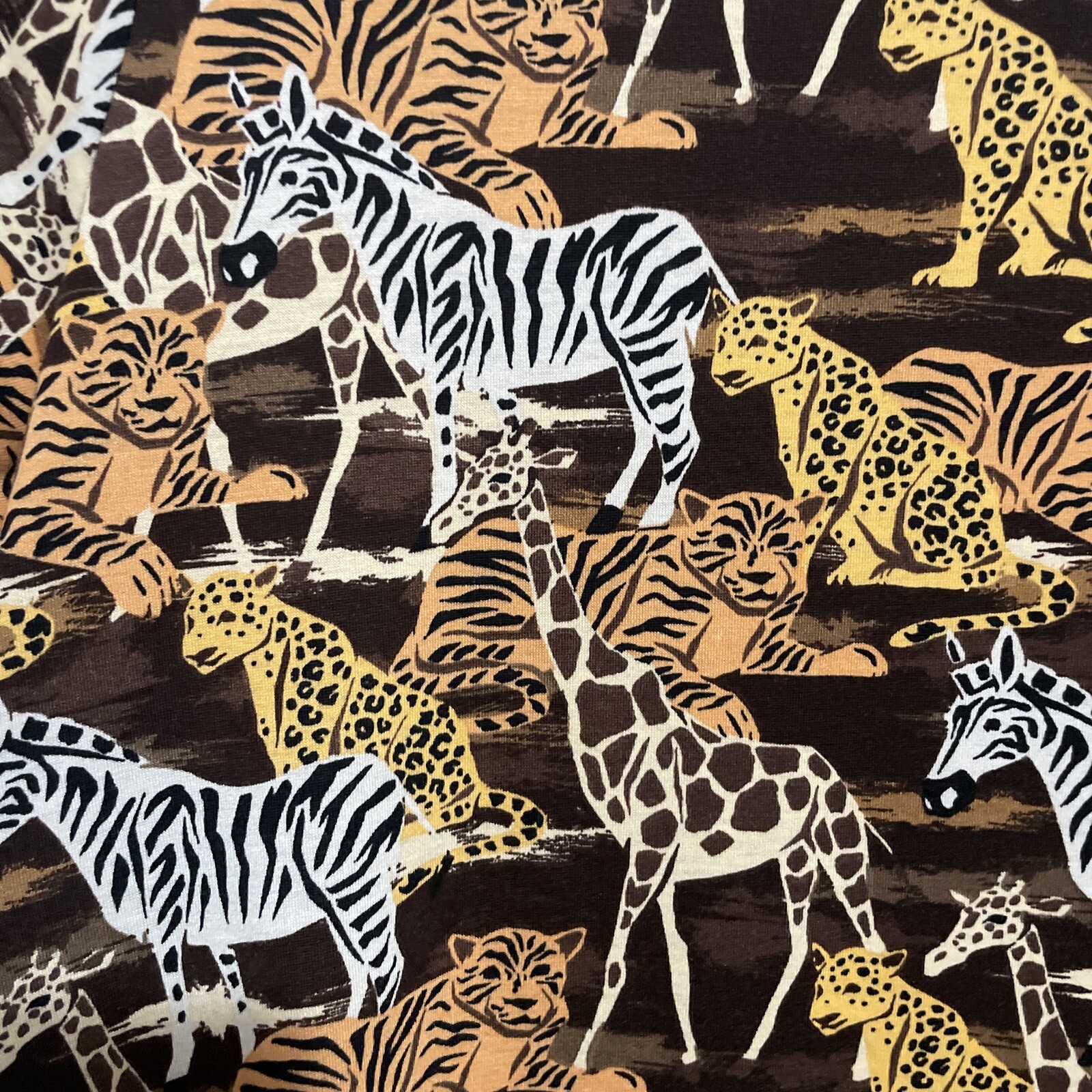 NWOT LuLaRoe JESSIE Medium Jungle Animal Print Zebra Giraffe Dress Side Pockets
