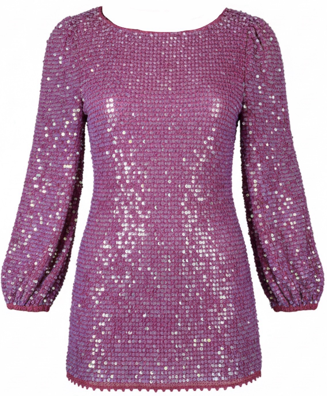 Retrofête Tara Sequin Crochet Mini Dress Iridescent Pink Size M/L NWT Barbiecore