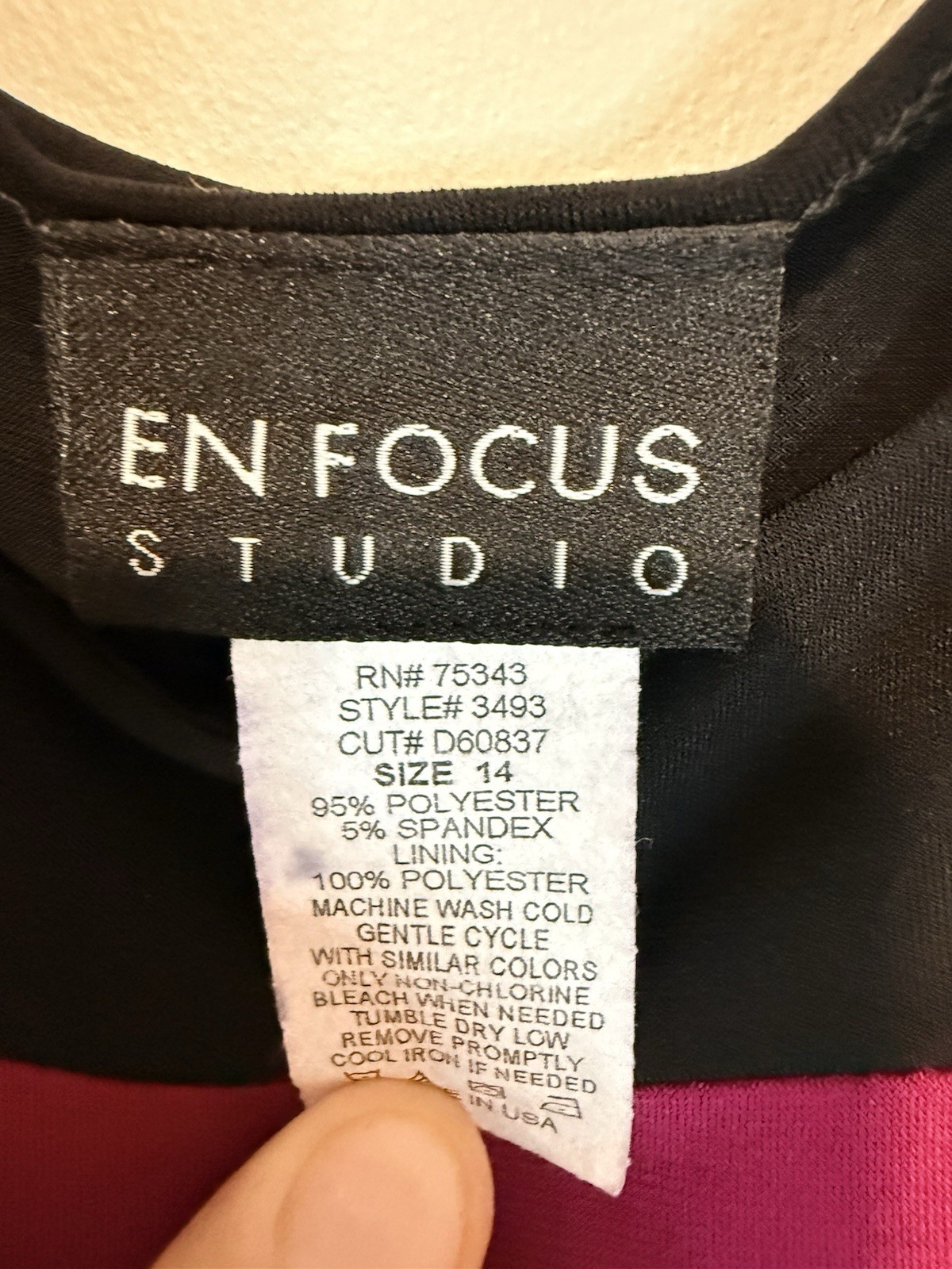 En Focus Studio Sleeveless Fit Flare Dress Size 14 Black White Pink Stretch