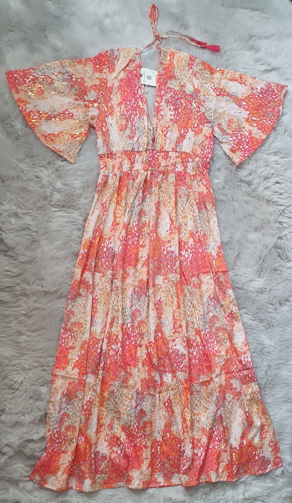 Laraethnics Séraphine Savane Orange with gold Long dress size TU