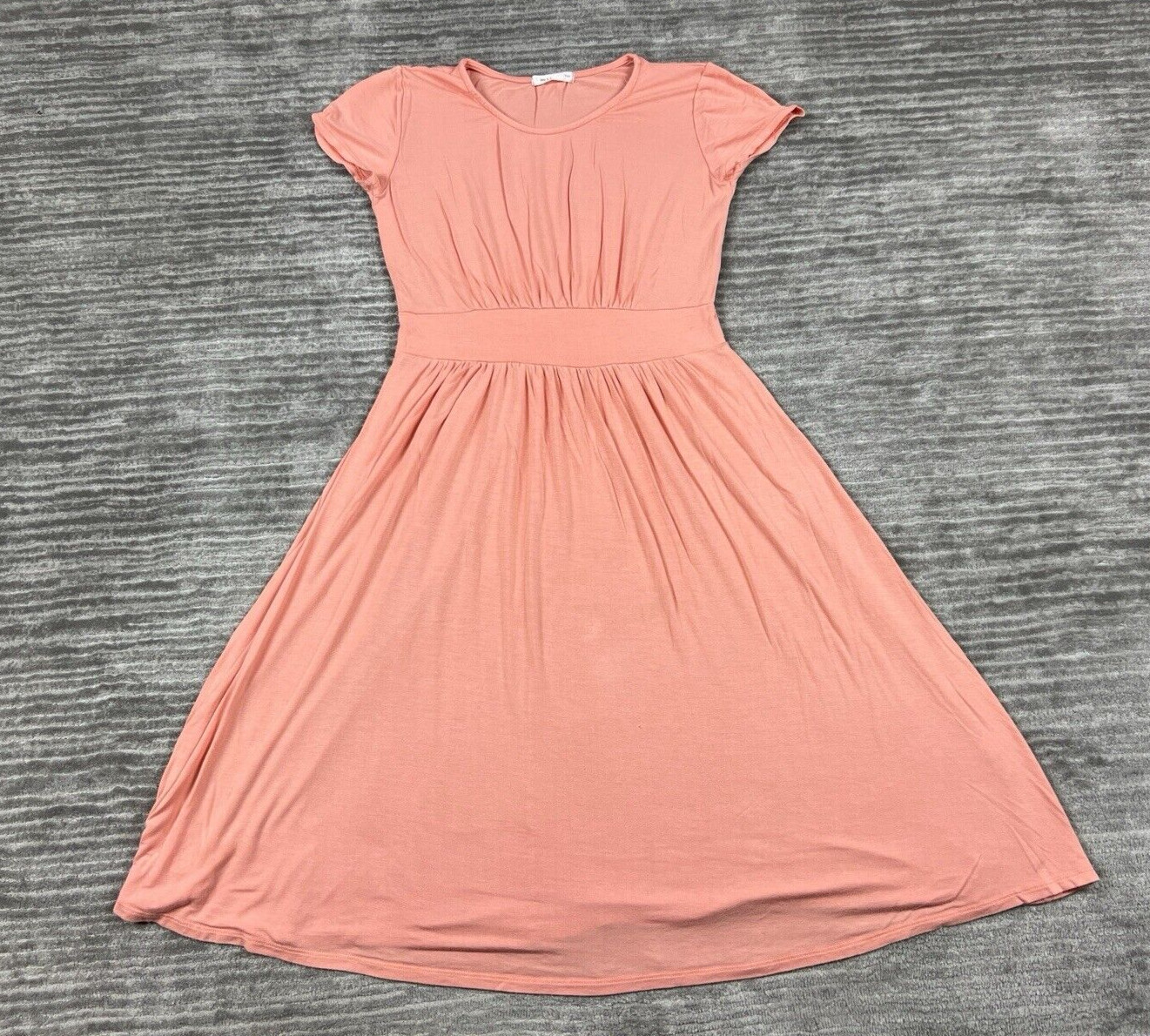 Reb & J Dress Womens Small Pink Rayon Blend Short Sleeve Made in the USA