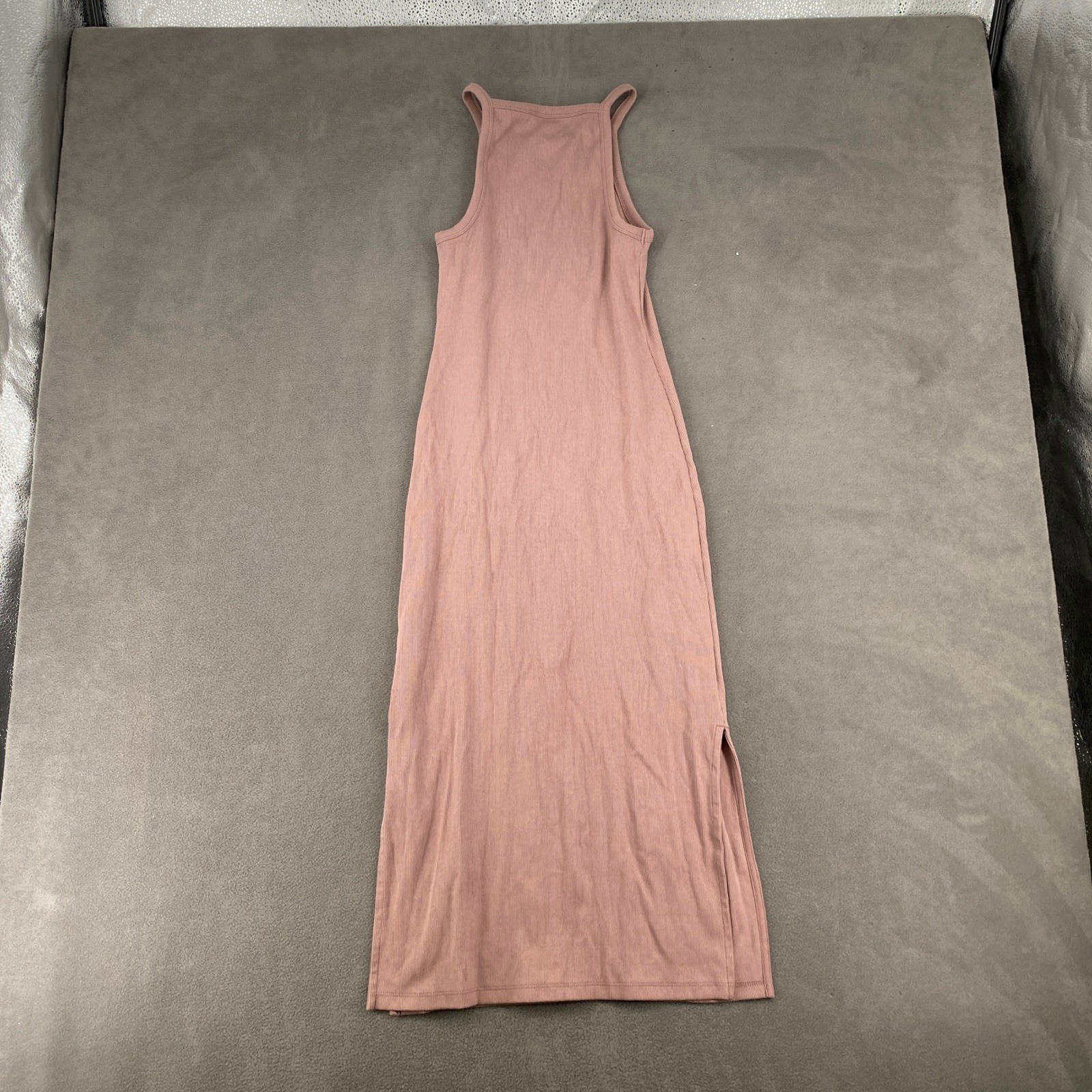 Old Navy Womens Ribbed High Neck Side Slit Maxi Dress Pink Small 5846