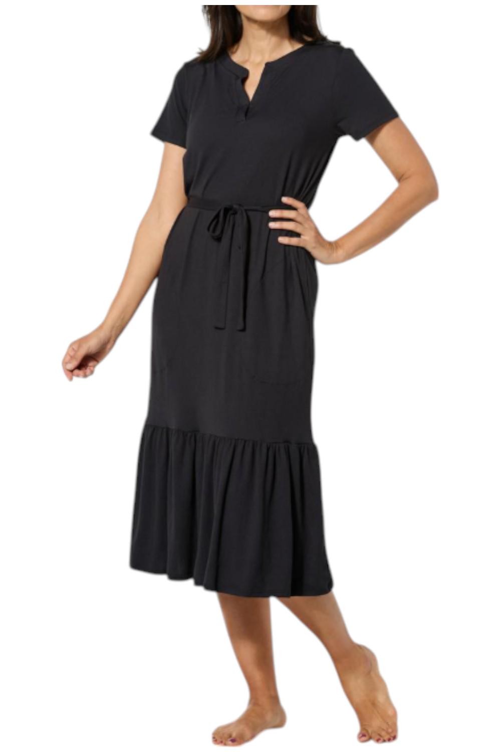 Comfort Code Women’s Jersey Knit Belted Dress Black