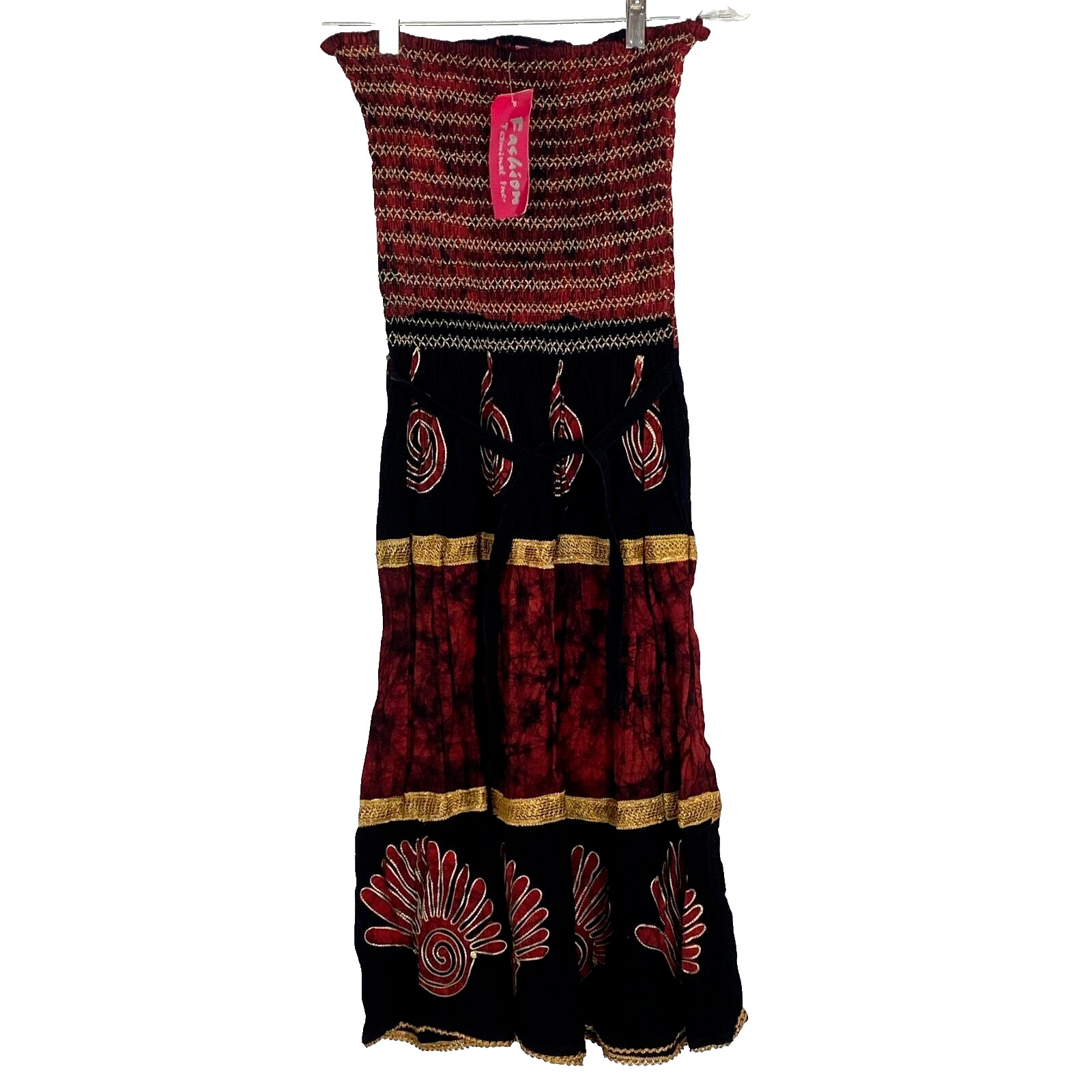 Fashion Terminal Dress Free Size Red Black Gold India Boho New