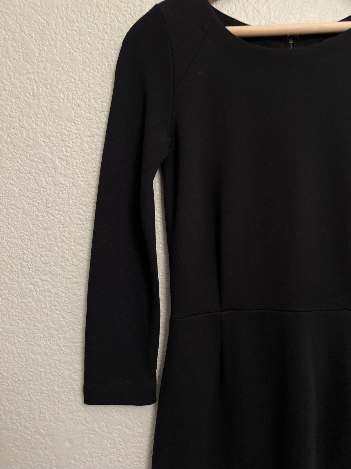 GAP Black Dress Sheath Shift Minimalist Quiet Luxury Stretch Academia Ponte Knit