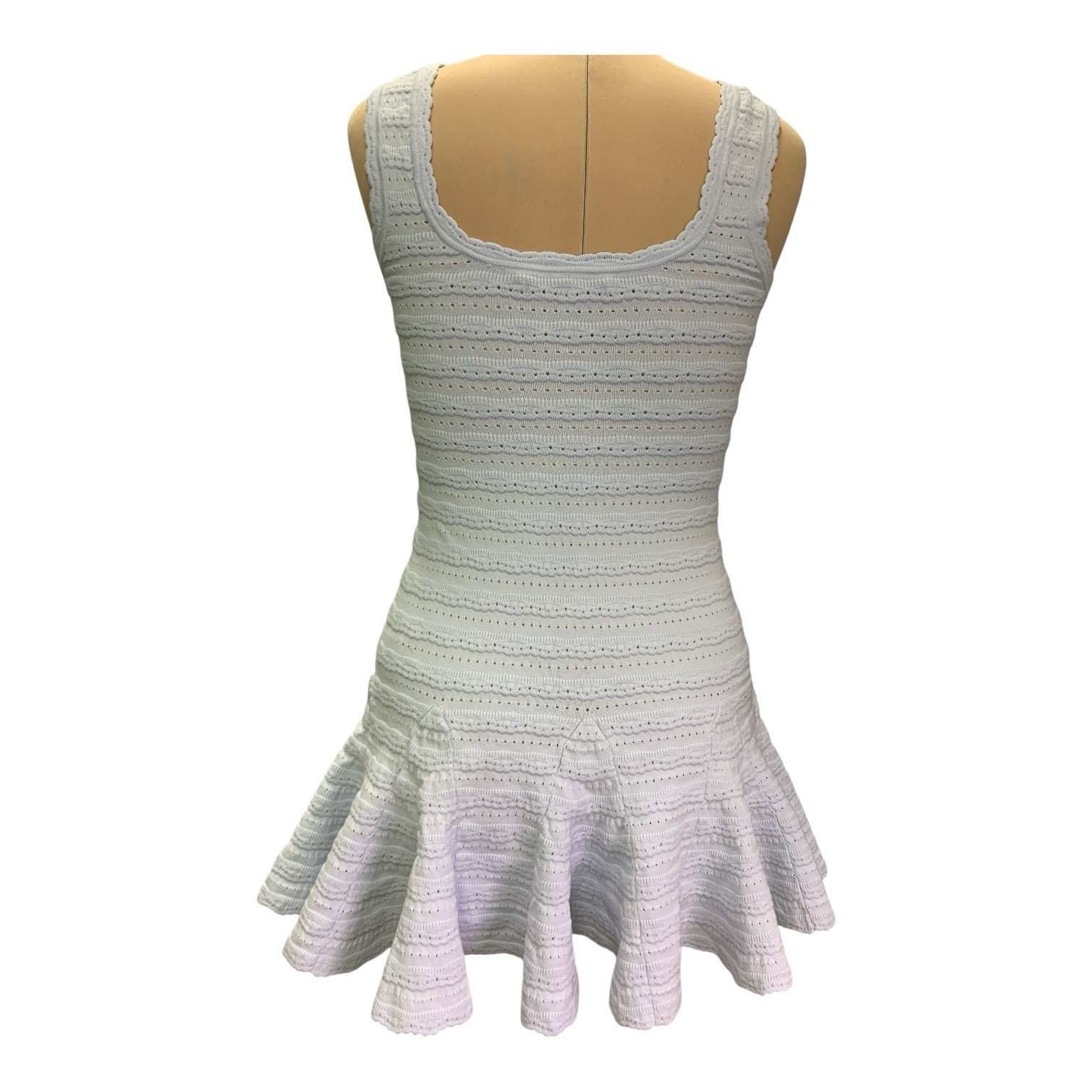 LoveShackFancy Maryanne Open Knit Mini Dress Morning Sky Size X-Small Used Good