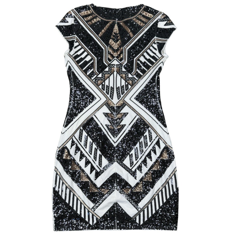 Express Art Deco Sequin Geometric Aztec Tribal Bodycon Cocktail Evening Dress