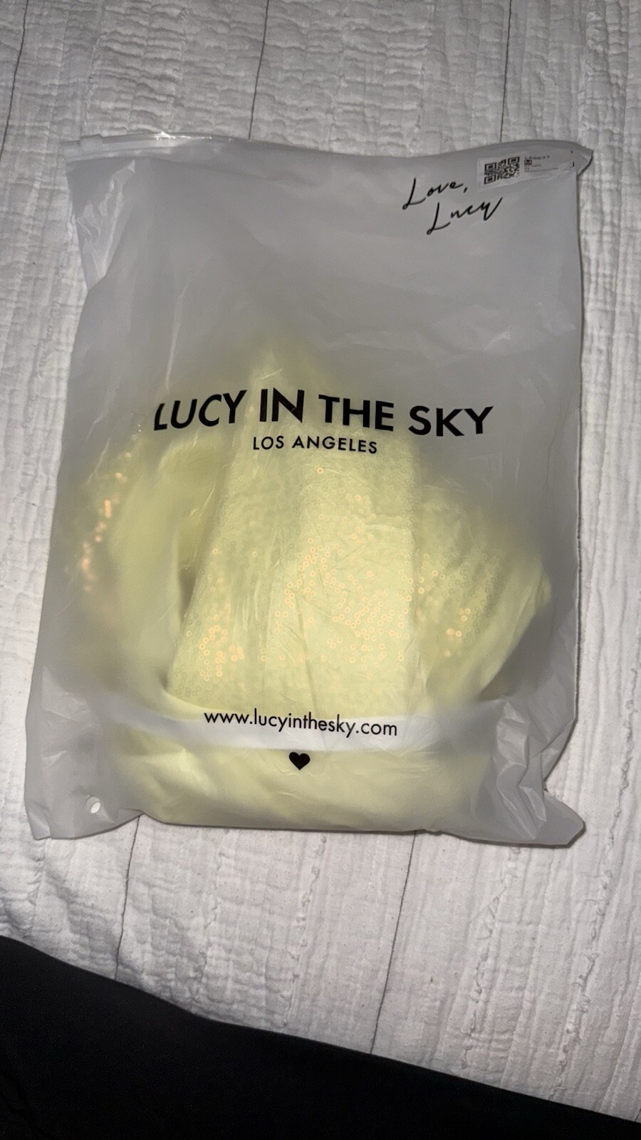 Lucy In The Sky Sequin Front Twist Bodycon Dress in Yellow