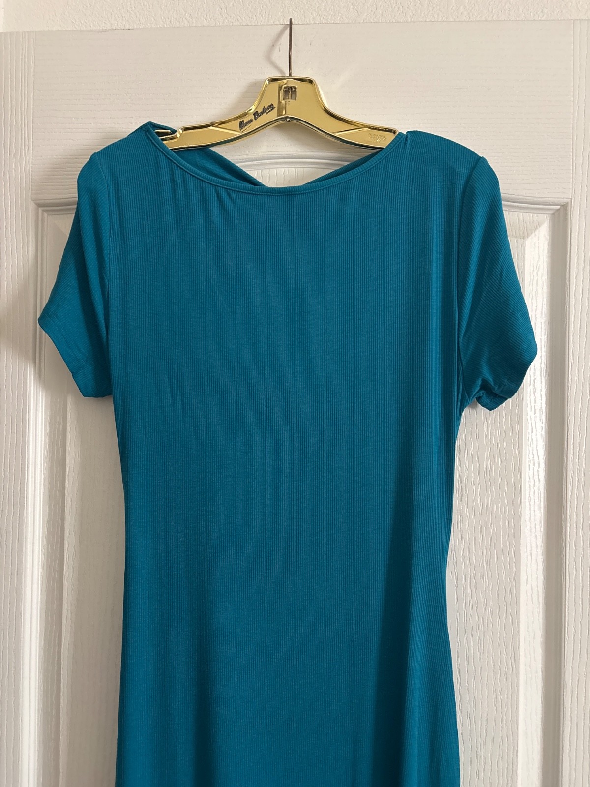 Anrabess maxi dress with ruching, teal size XL