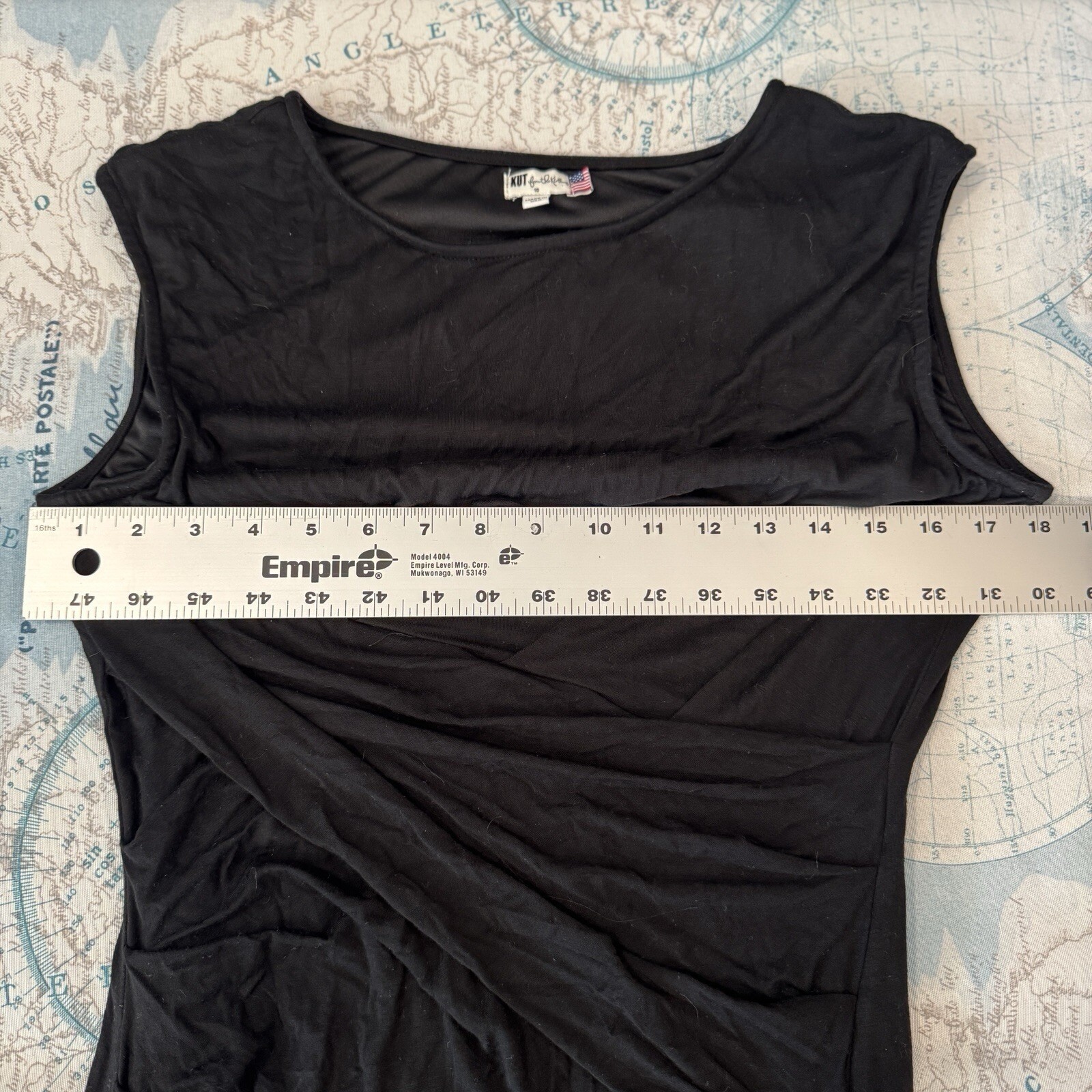 Kut From The Kloth Black Wrap Front Midi Dress 10 Made In The USA Preppy Classy