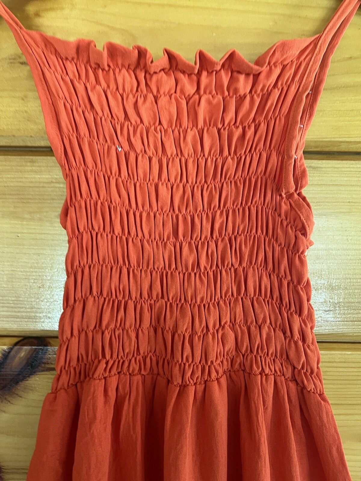 Womens Spaghetti Strap Smocked Tiered Long Beach Sun Dress Free Size S – L