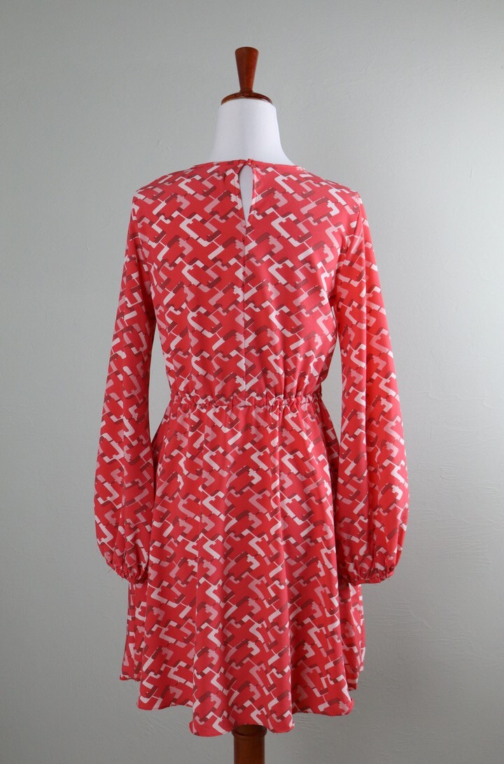 POMANDER PLACE Tuckernuck $128 Link Print Drawstring Waist A-Line Dress Size XS