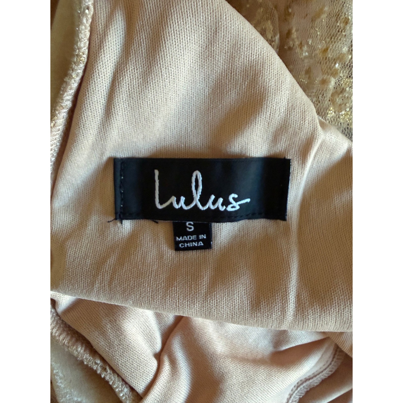 Lulus Champagne Gold Glitter Tulle Tiered Mini Dress Small Fairycore Glam