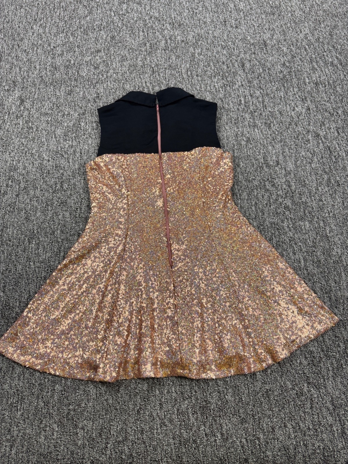 Southeastern Performance Apparel Dress Women 8 Gold Sequin Bodice Mini Cocktail