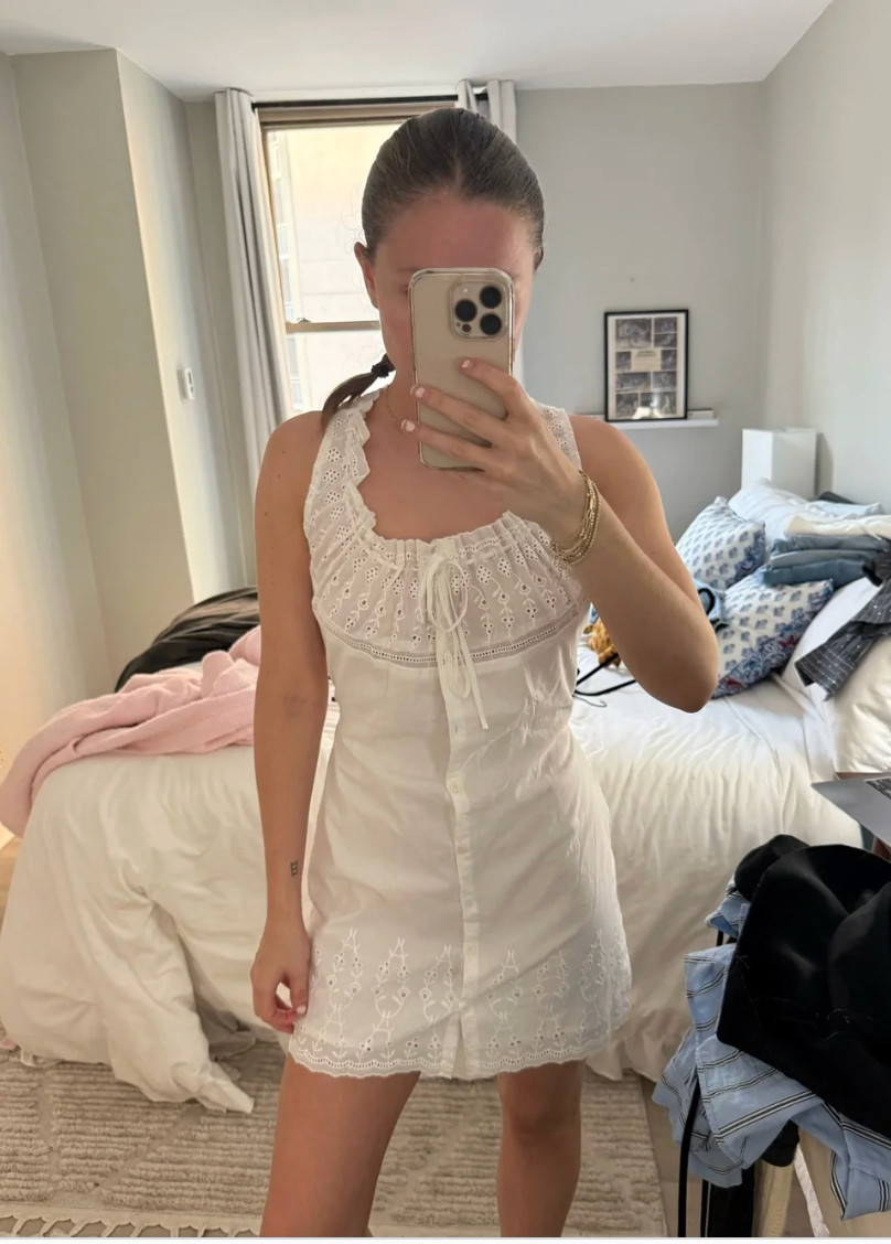 NWT With Jean White Eyelet Mini Dress