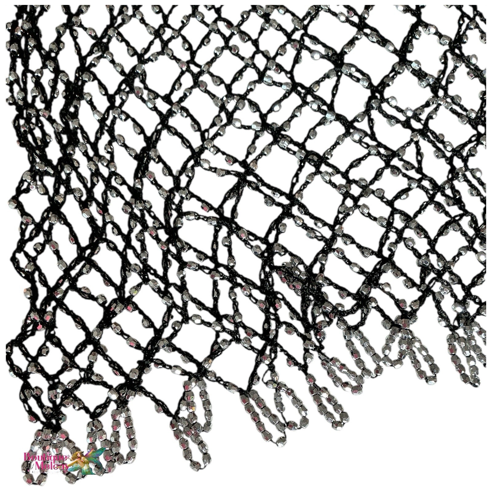 Fully Beaded Lightweight Fishnet Tank Dress Unknown Brand Mini Dress Strappy