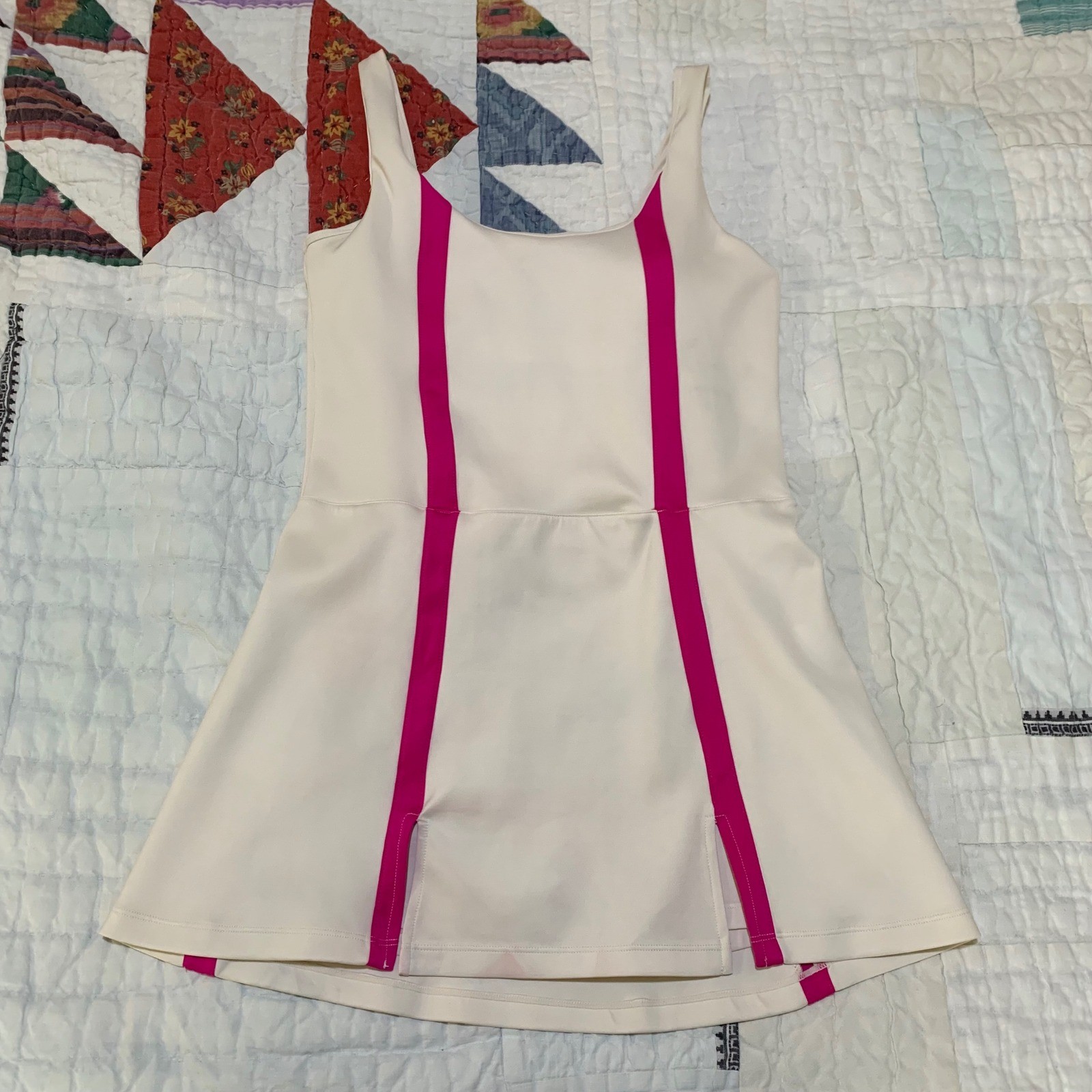 Beach Riot Tennis Dress White Pink Stripe Mini S