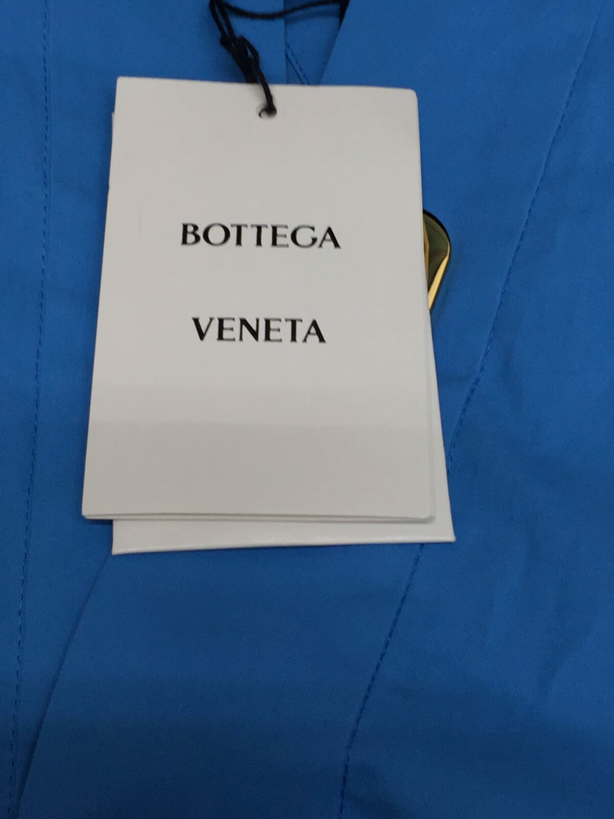 $1850 Bottega Veneta Women’s Solid Blue Short Sleeve Shirtdress Size IT 40/US 4
