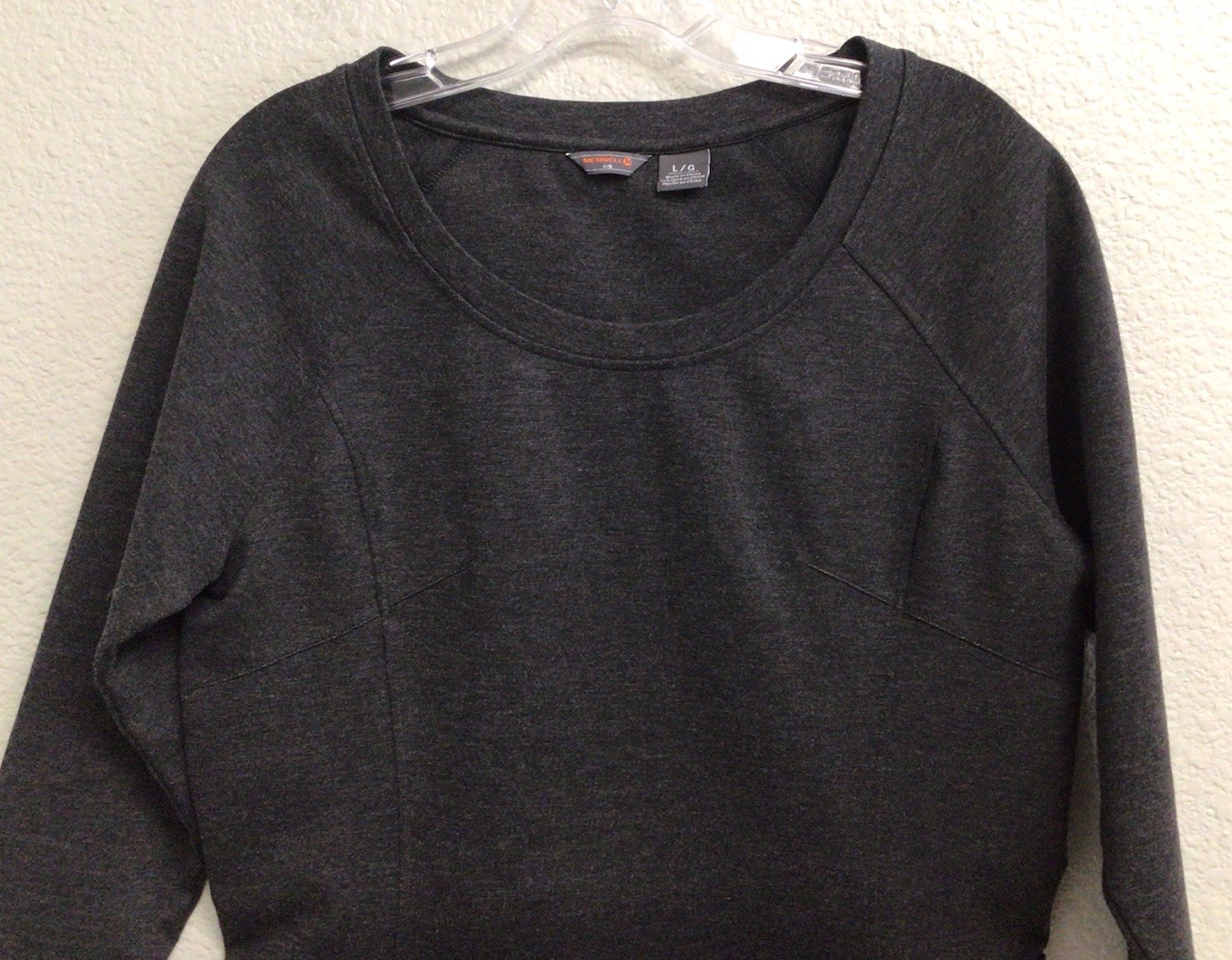 Merrell Solid Gray Dress 3/4 Sleeve Women’s Size Large Stretch Zipper Pocket