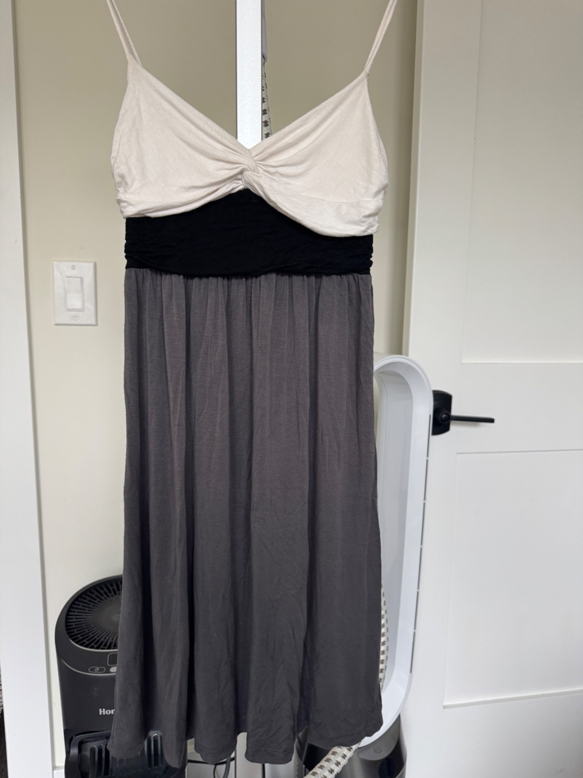 Aqua Colorblock Sundress | Size S | Spaghetti Straps | A-Line Flowy Dress