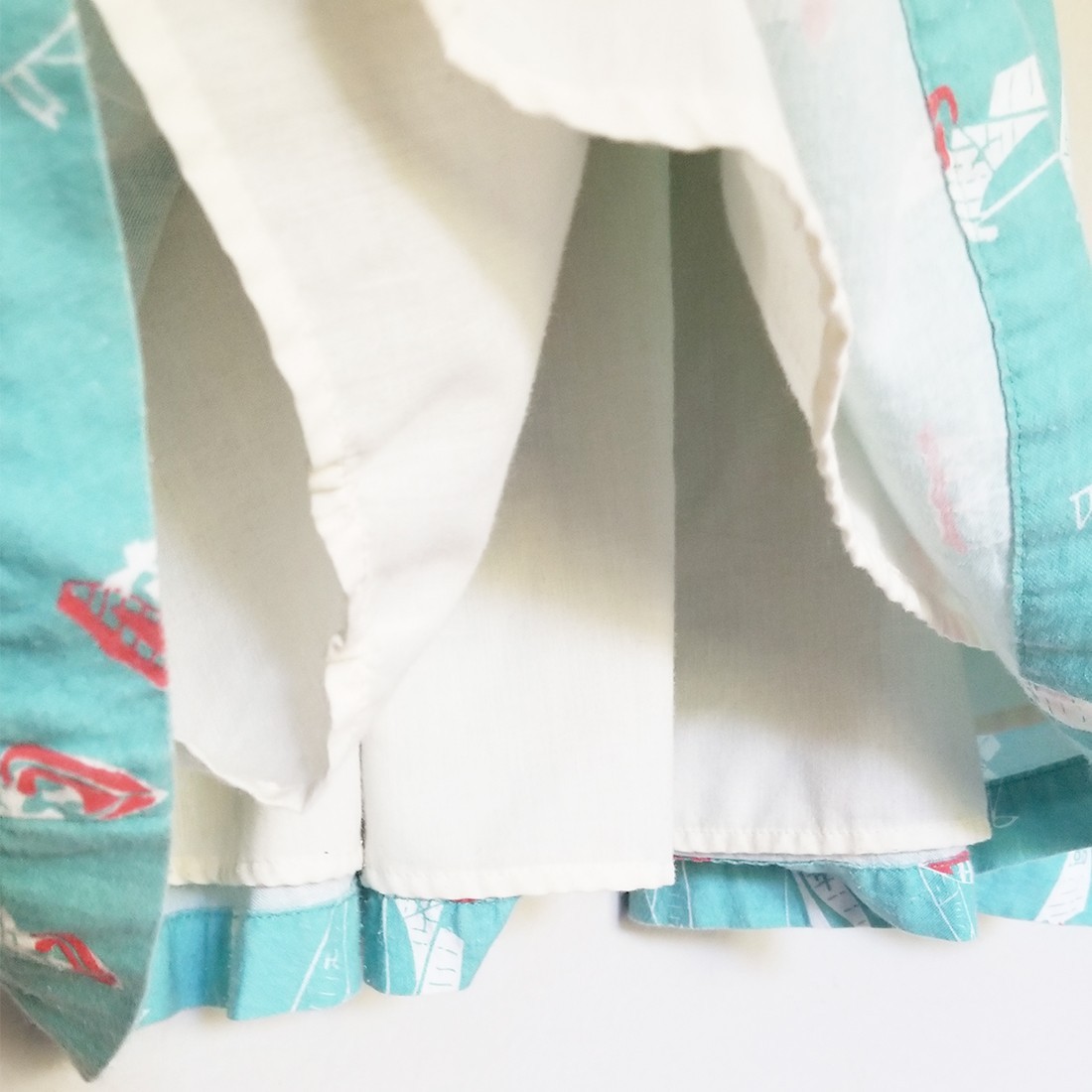 ModCloth Knitted Dove Mint Blue Retro Sailboat Print Dress Size M 100% Cotton