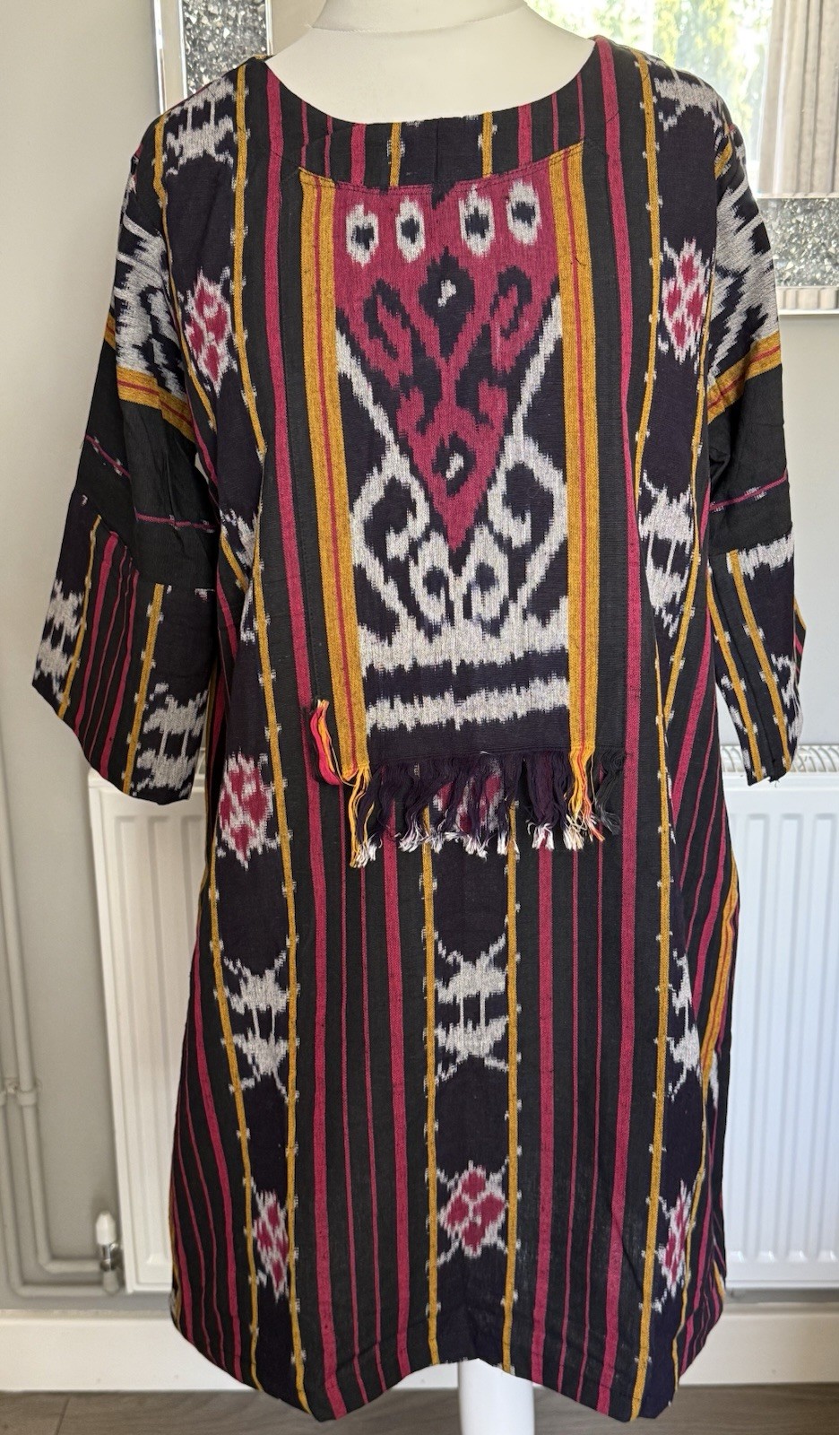 Bnwt Lovely Ladies 100% Cotton Royal Bali Dress Size M Uk 12/14 Back Zip