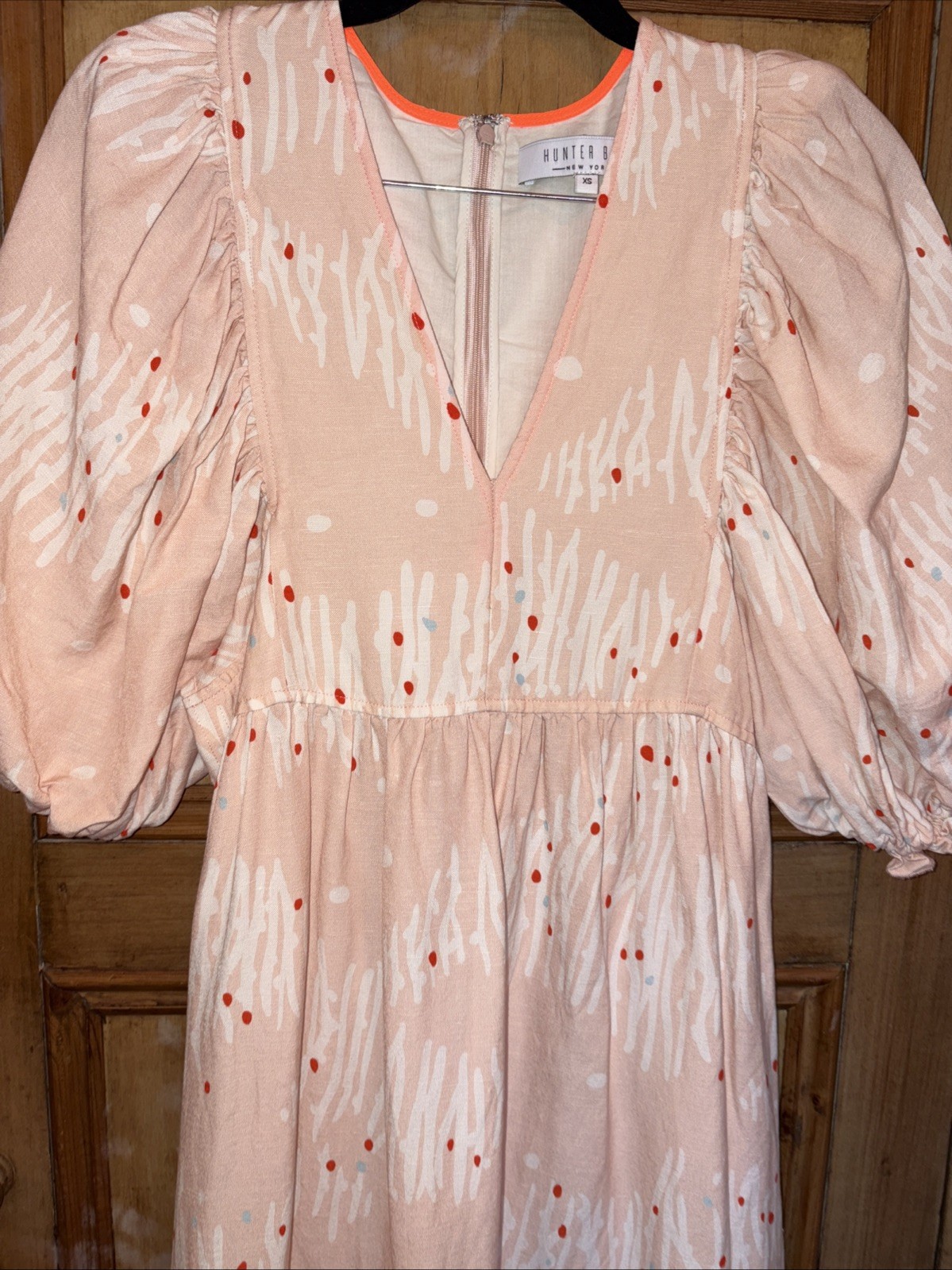 Hunter Bell Palmer Abstract Coral Dress S $445