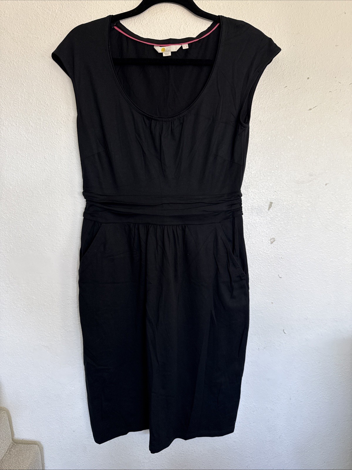 BODEN Florrie Jersey Casual Black Tee Dress Size US 6 R with Pockets