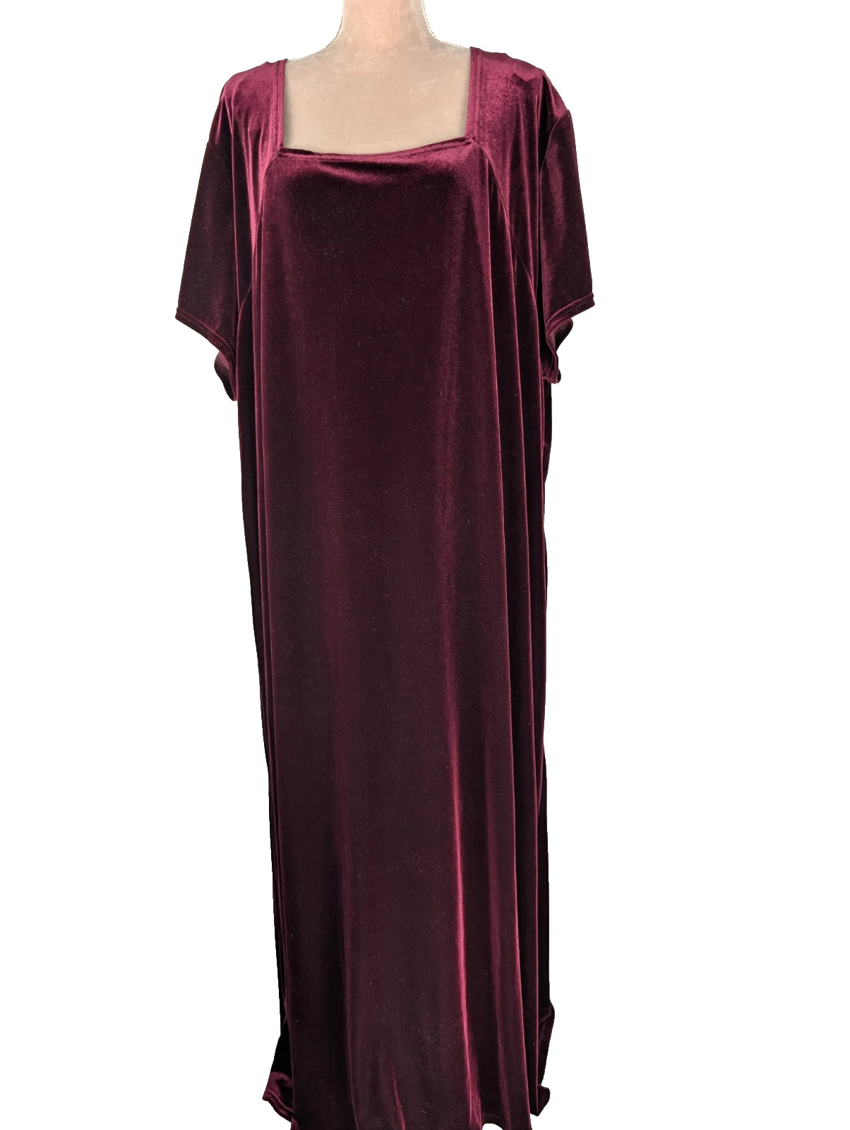 VTG Mary McFadden Maxi Dress Velvet Sz 30/32 W Y2K Wine Red Witchy Goth