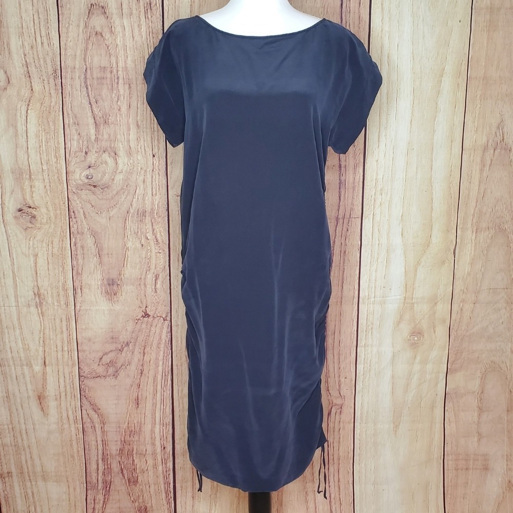 Joseph Navy Silk Crepe De Chine Shift Dress BNWT Size 36 UK 8
