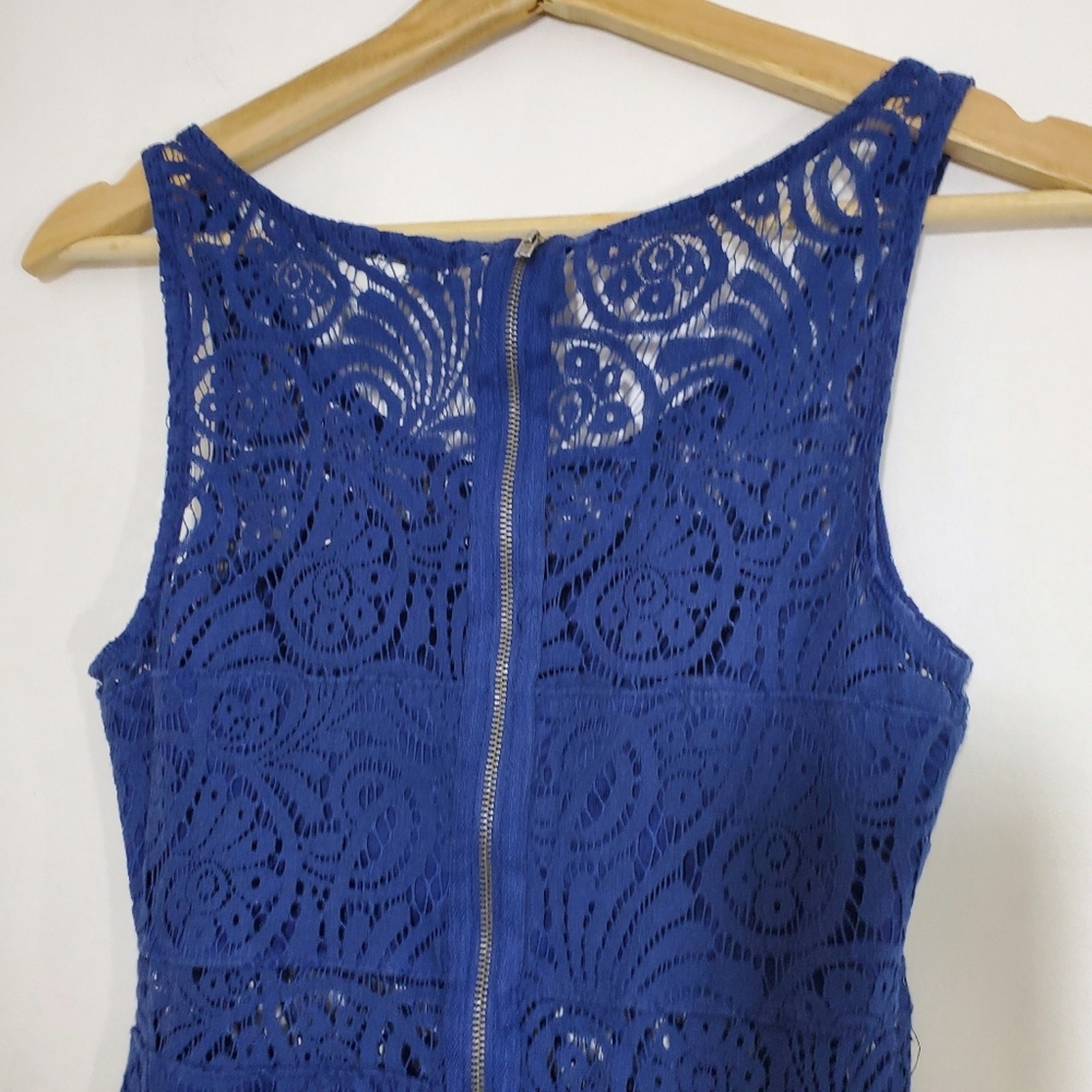 American Rag SMALL Lace Skater Dress with Midsection Cutout Lined Back Zipper