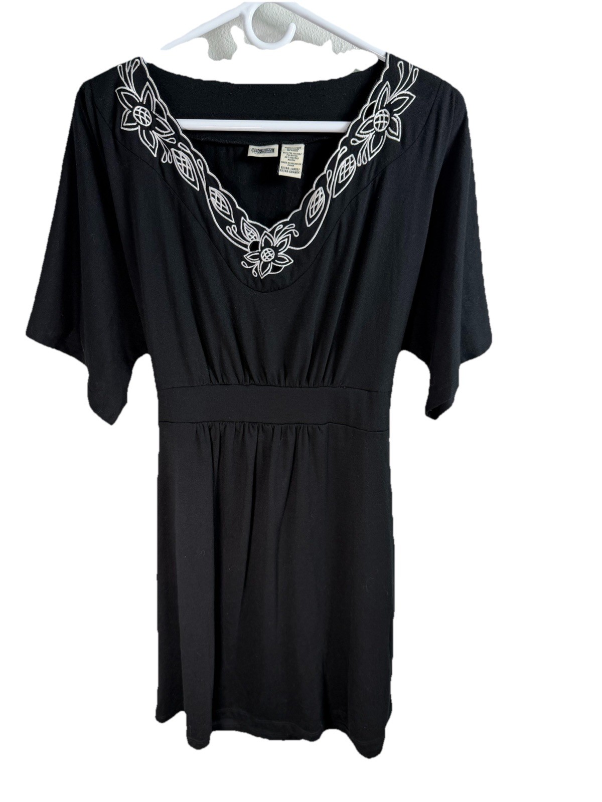 Route 66 Clothing Co- Black with White Embroidery XL Short Dress