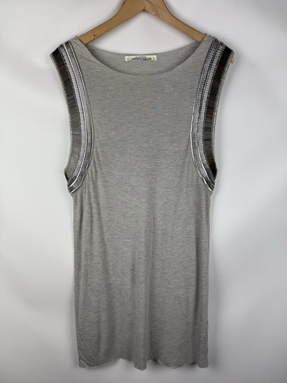 Allsaints Siri Ladies Sleeveless Studded Vest Dress Size US 6 EU 38