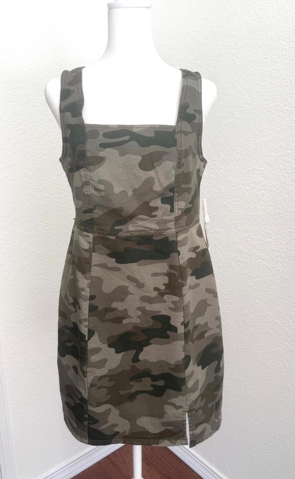 No Boundaries Camo Mini Dress NWT Small 4-6 Sleeveless Bodycon Utility