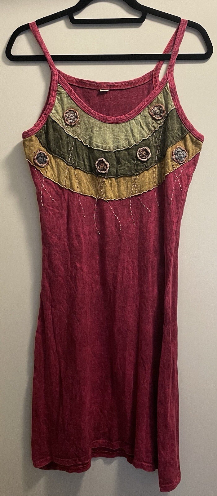 Handmade Nepal Dress Women’s Size S/M Boho Patchwork Tank Hippie Embroidered