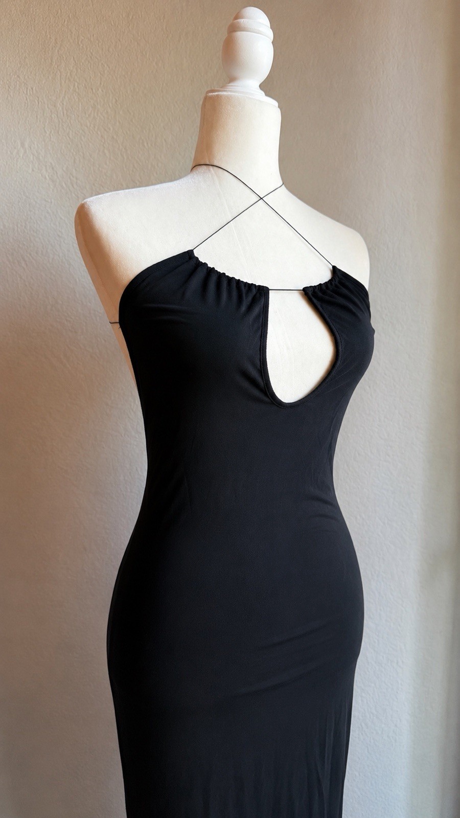 Meshki Black Backless Maxi Dress | Open Back Cutout Evening Dress
